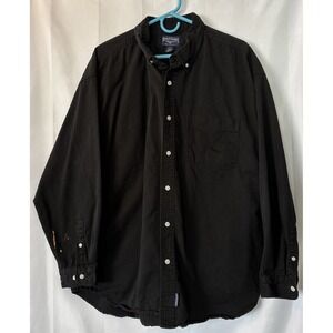 Steve & Barrys Relaxed Fit Black Denim Long Sleeve Button Down Shirt XXL